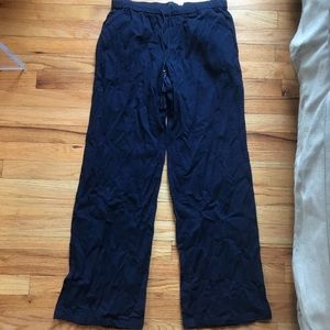 JCrew navy linen beach coverup pants